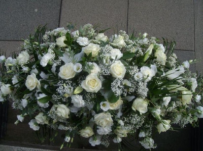 66 All White Choice Flower Coffin Spray